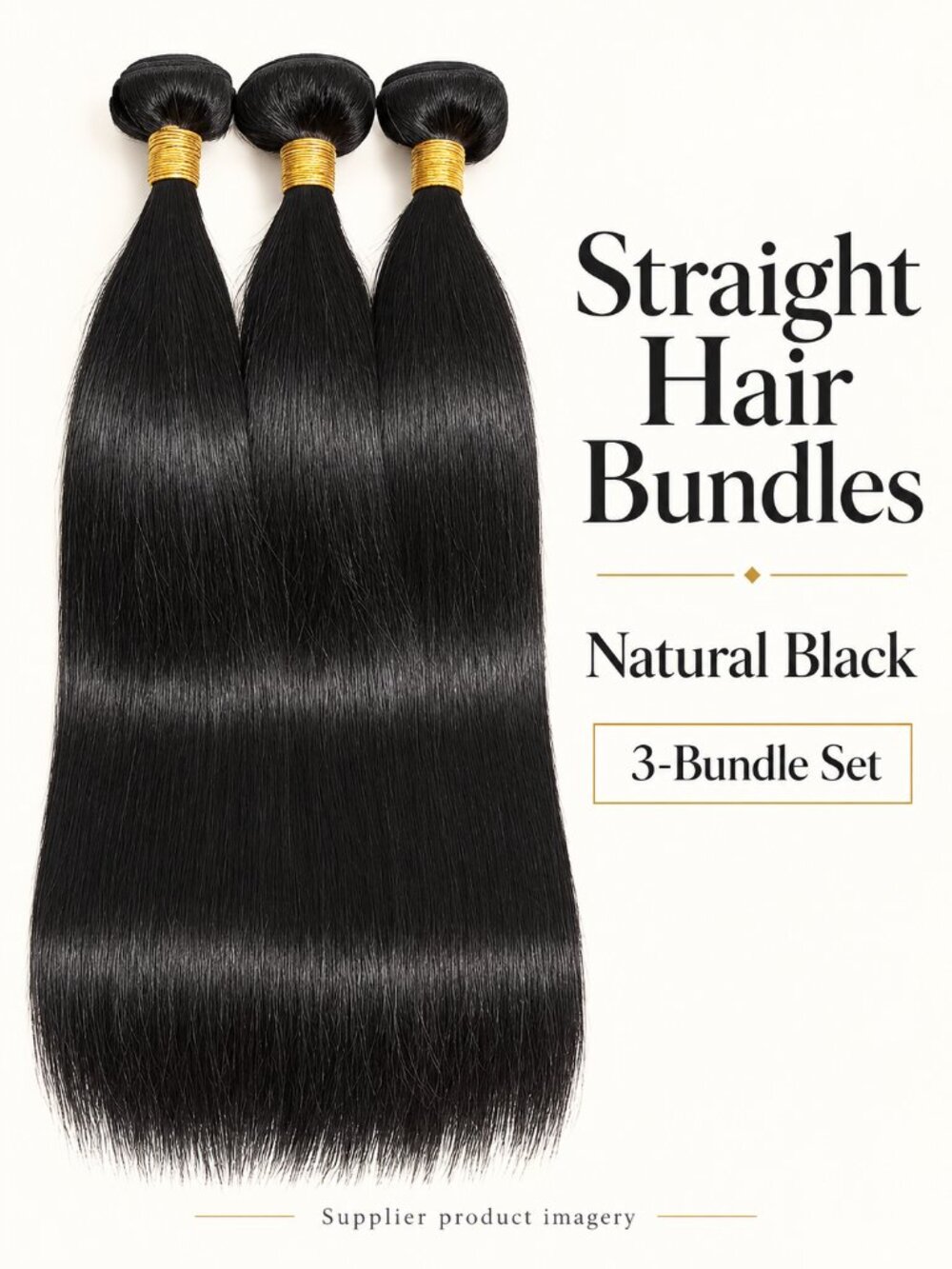 Straight Human Hair Weft Extensions 3 Bundles Natural Black 16 18 20